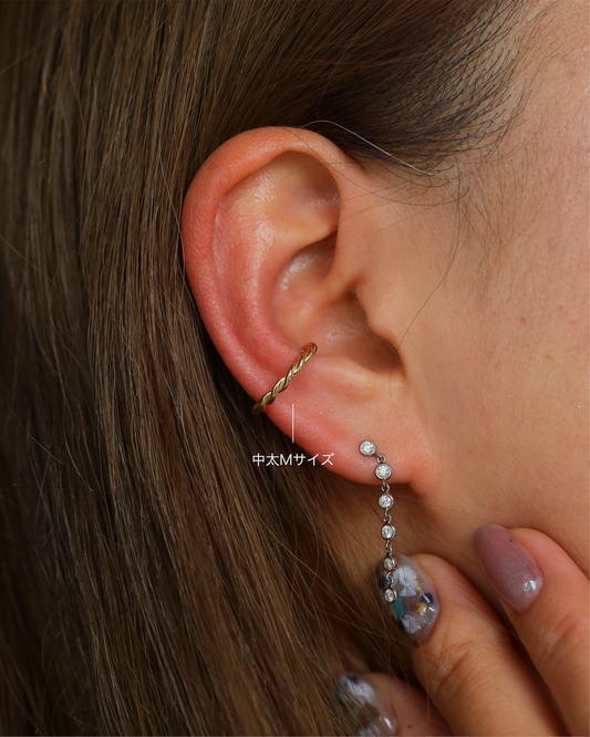 【K18YG】しめ縄イヤーカフ