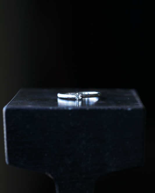 【Pt900】ローズカットダイヤモンドリング