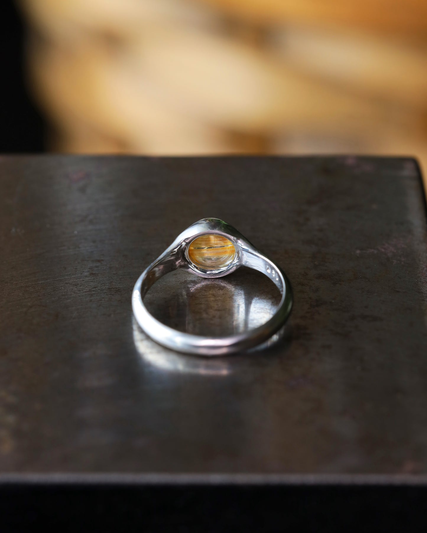 【店主手作り】ルチルキャッツPt900リング