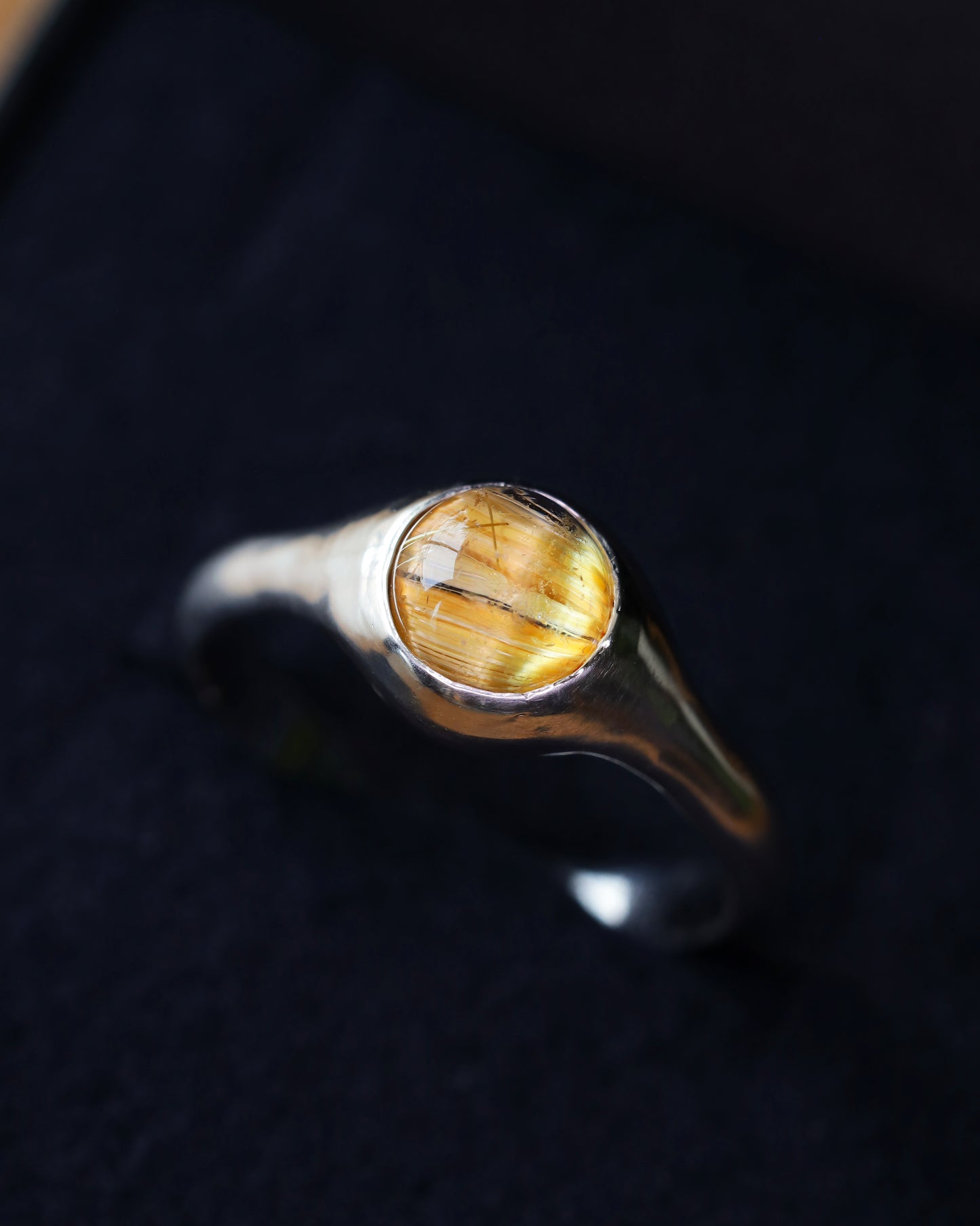 【店主手作り】ルチルキャッツPt900リング