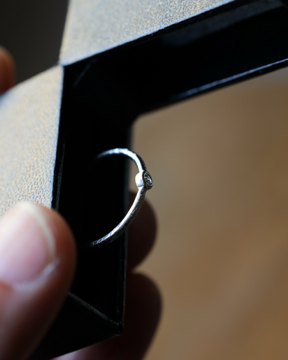 【Pt900】ローズカットダイヤモンドリング