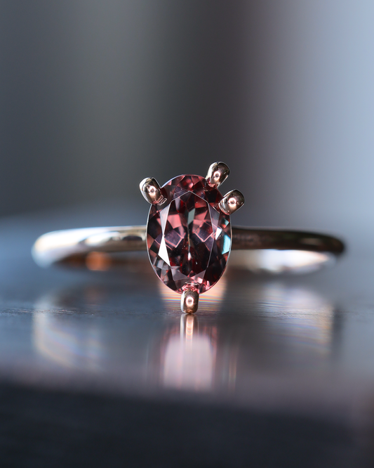 【店主手作り】カラーチェンジガーネットK10PGリング