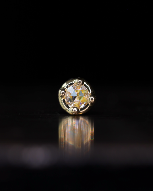 【K18YG】ローズカットダイヤモンドピアス