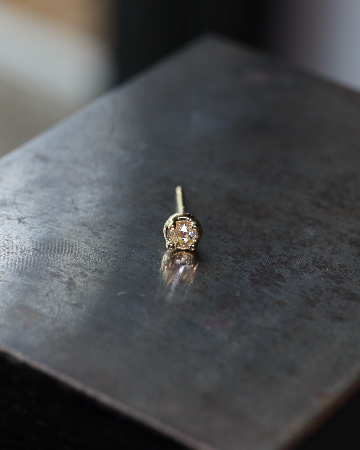 【K18YG】ローズカットダイヤモンドピアス