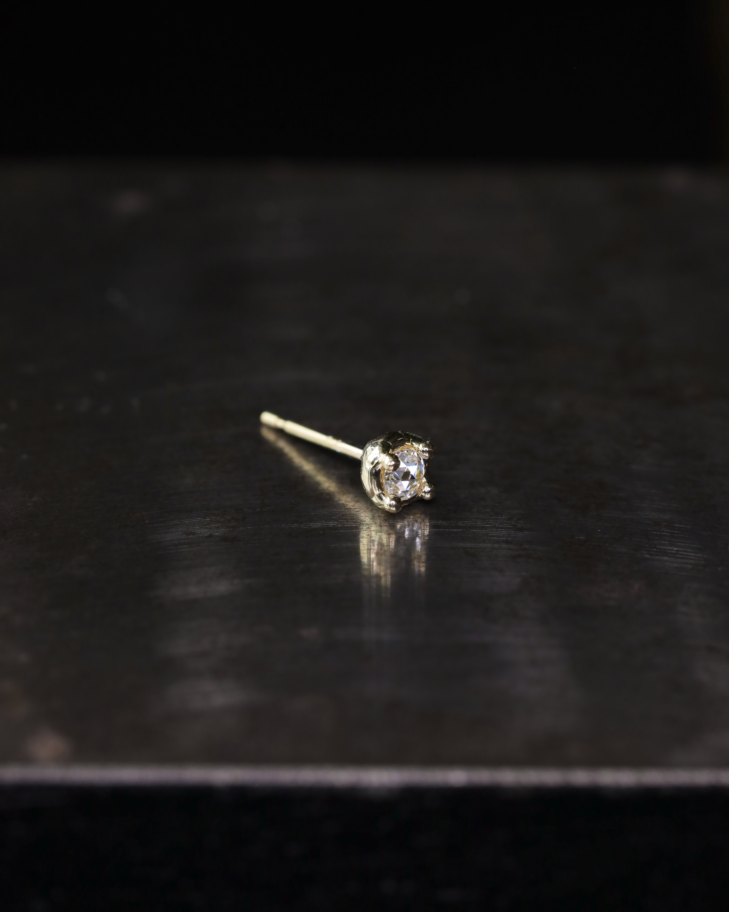 【K18YG】ローズカットダイヤモンドピアス