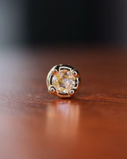 【K18YG】ローズカットダイヤモンドピアス