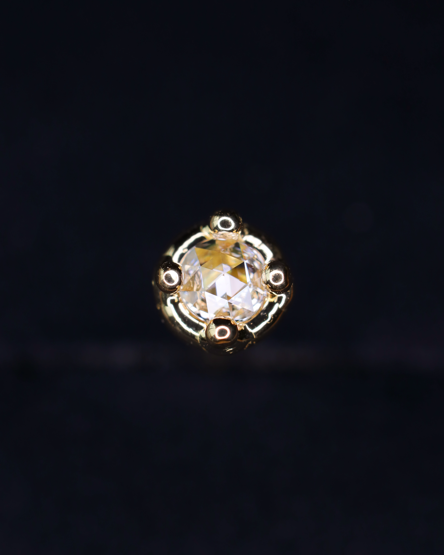 【K18YG】ローズカットダイヤモンドピアス