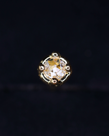 【K18YG】ローズカットダイヤモンドピアス