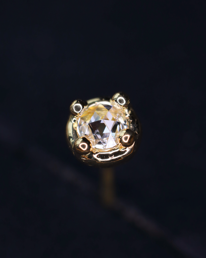 【K18YG】ローズカットダイヤモンドピアス